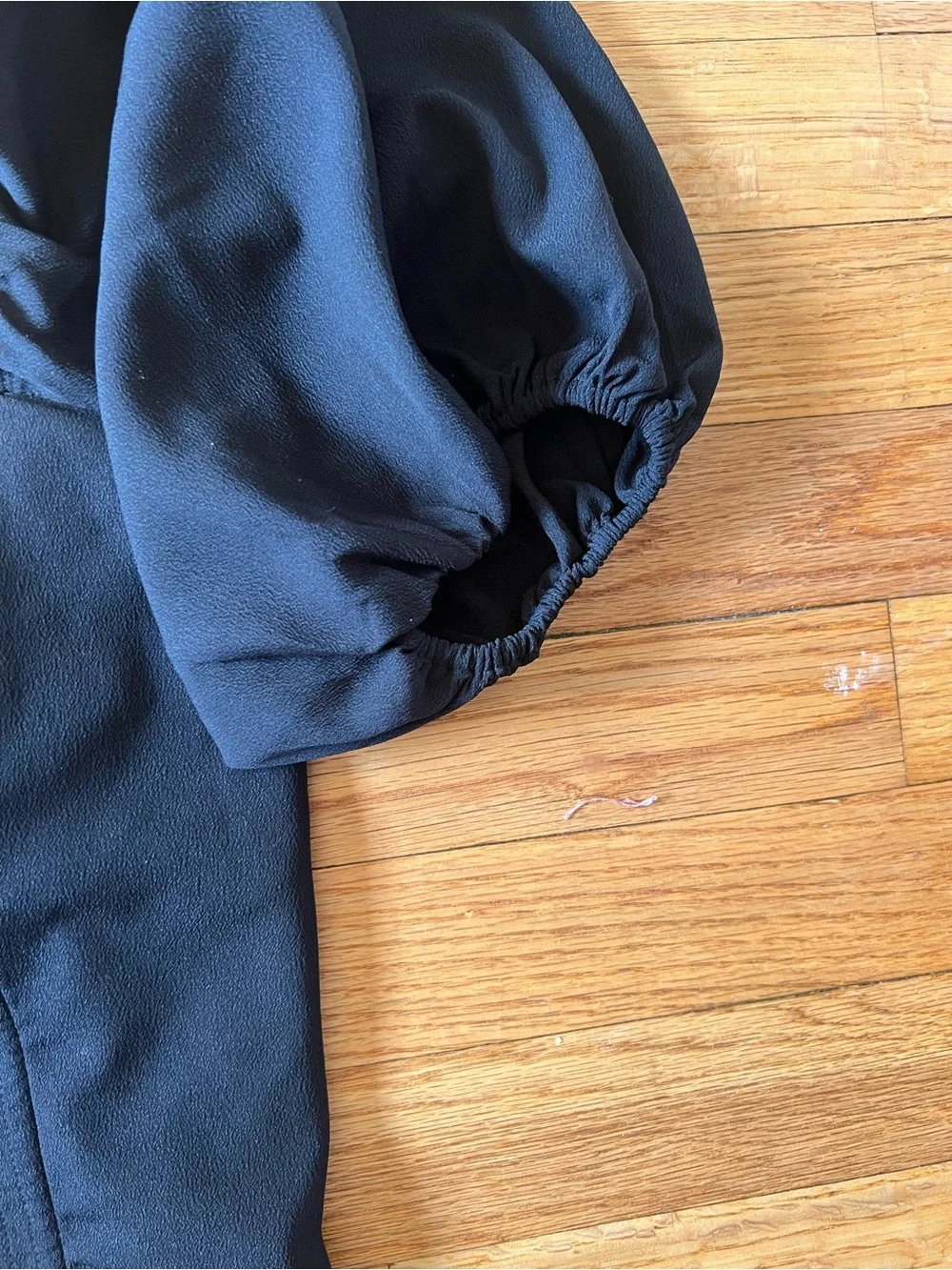 Abercrombie & Fitch Black Puff-Sleeve Square Neck Top